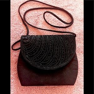 Black beaded clutch
